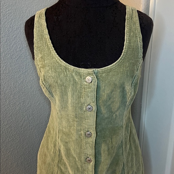 Levi's TULI CORDUROY MINI DRESS Green Size Small - Picture 4 of 15
